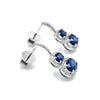 14K White Gold Diamond and Blue Sapphire Earrings
