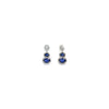 14K White Gold Diamond and Blue Sapphire Earrings