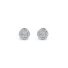 14K White Gold Diamond Stud Earrings, 2.88g