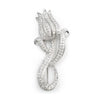 Pre-Owned 18K White Gold Diamond Tulip Flower Brooch