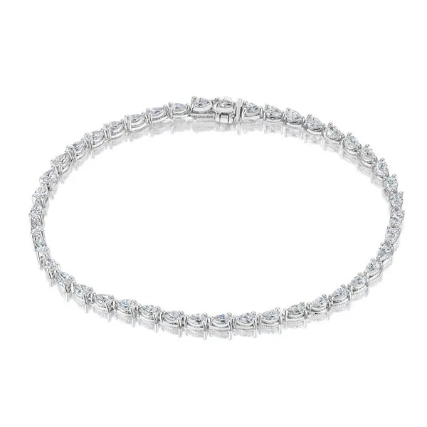 Tacori 18K White Gold Pear Diamond Tennis Bracelet FB67365