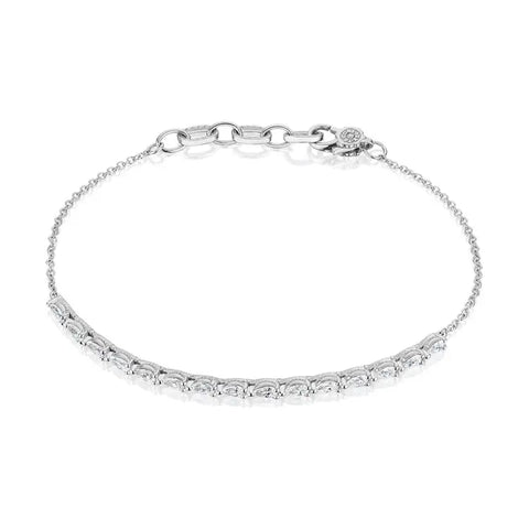 Tacori 18K White Gold Pear Diamond Bracelet FB6757