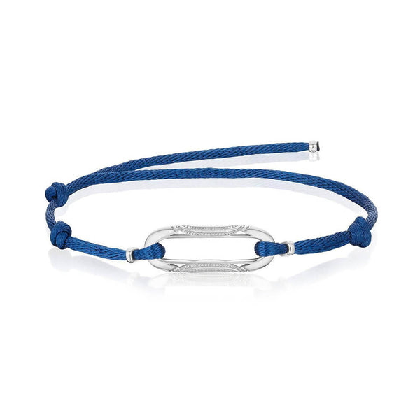 Tacori Crescent Eclipse Link Bracelet on Blue Cord FB922SVBLLG