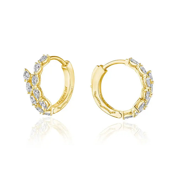 Tacori 18K Yellow Gold Medium Hoop Pear Diamond Earrings FE831Y