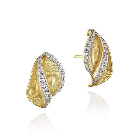 Tacori Dahlia Double Petal Diamond Huggie Earrings FE906Y