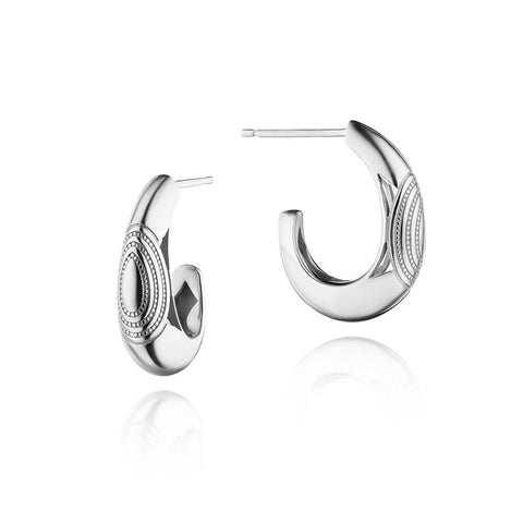 Tacori Crescent Eclipse Silver Small Tapered Hoop Earrings FE935SV