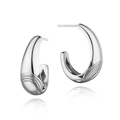 Tacori Crescent Eclipse Silver Large Tapered Hoop Earrings FE936SV
