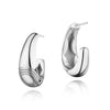 Tacori Crescent Eclipse Silver Large Tapered Hoop Earrings FE936SV