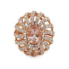 14K Rose Gold Flower Design Diamond Morganite Ring
