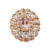 14K Rose Gold Flower Design Diamond Morganite Ring