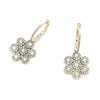 14K Yellow Gold Flower Design Drop Diamond Earrings