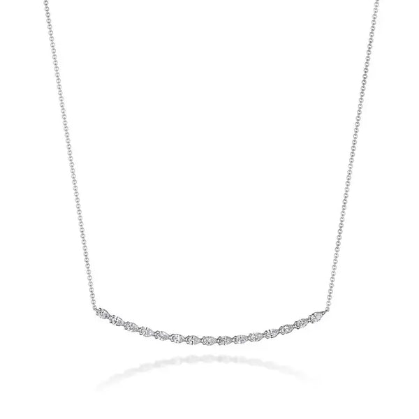 Tacori 18K White Gold Pear Diamond Necklace FN67517