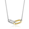 Tacori Crescent Eclipse Two-Tone Milgrain Double Link Pendant FN842WY17