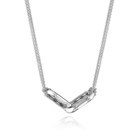 Tacori Crescent Eclipse Silver Large Double Link Pendant FN946SV17