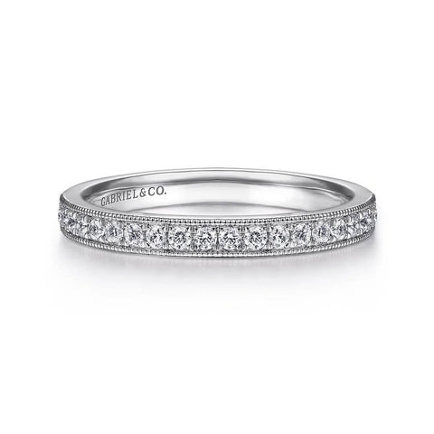 Gabriel & Co. 14K White Gold Micro Pave Channel Diamond Wedding Band AN7643W44JJ