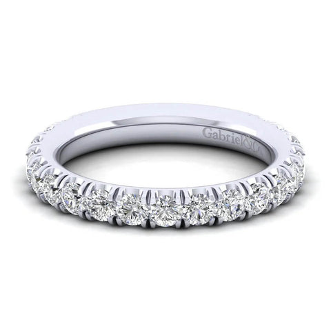 Gabriel & Co. 14K White Gold French Pave Diamond Wedding Band AN14231W44JJ