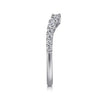 Gabriel & Co. Soire Curved 14K White Gold Shared Prong Diamond Wedding Band AN10959W44JJ