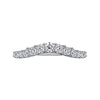 Gabriel & Co. Soire Curved 14K White Gold Shared Prong Diamond Wedding Band AN10959W44JJ