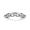 Gabriel & Co. Soire Curved 14K White Gold Shared Prong Diamond Wedding Band AN10959W44JJ