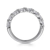 Gabriel 14K White Gold East West Prong Set Pear Shape Diamond Anniversary Band AN16733W44JJ