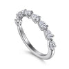 Gabriel 14K White Gold East West Prong Set Pear Shape Diamond Anniversary Band AN16733W44JJ