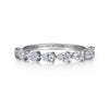 Gabriel 14K White Gold East West Prong Set Pear Shape Diamond Anniversary Band AN16733W44JJ