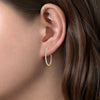 Gabriel 14K Yellow Gold French Pave 20mm Round Inside Out Diamond Hoop Earrings EG13460Y45JJ