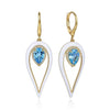 Gabriel & Co. 14K Yellow Gold Diamond and Pear Blue Topaz Drop Earrings with White Enamel EG14988E9Y45BT