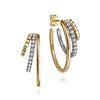 Gabriel 14K White Yellow Gold Diamond Three Row J Hoop Stud Earrings EG15353M45JJ