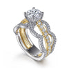 Gabriel 14K White-Yellow Gold Round Diamond Engagement Ring ER15534R6M44JJ