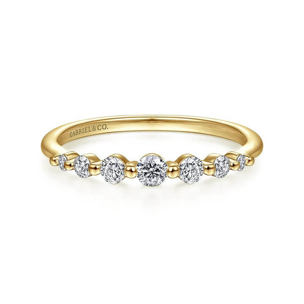 Gabriel 14K Yellow Gold Graduating Single Prong Diamond Band Ring LR51740Y45JJ