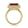 Gabriel & Co. 14K Yellow Gold Diamond & Garnet Emerald Cut Ladies Ring LR52481Y45GN