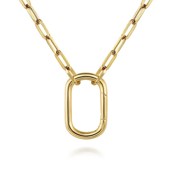Gabriel 14K Yellow Gold Chain Necklace with Rectangle Drop NK7151Y4JJJ