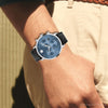 Movado Museum Classic 42mm Blue Chronograph Dial Men's Watch 0607889