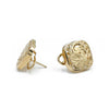 14K Yellow Gold Cushion Shape Omega Back Earrings, 4.9g