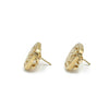 14K Yellow Gold Cushion Shape Omega Back Earrings, 4.9g