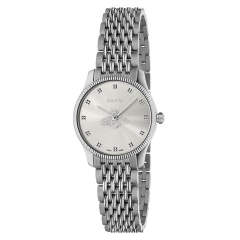 Gucci G-Timeless 29mm Silver sunbrushed Dial with Bee Women's Watch YA1265019