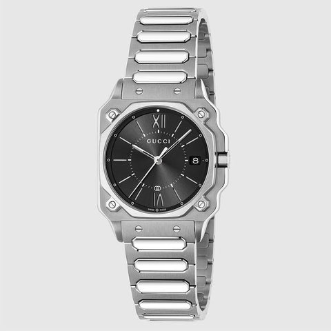 Gucci G-Flat 30mm Black Dial Swiss Quartz Women's Watch YA166505