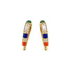 Estate 14K Yellow Gold Cast Inlay Hoop Earrings