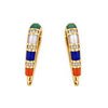 Estate 14K Yellow Gold Cast Inlay Hoop Earrings