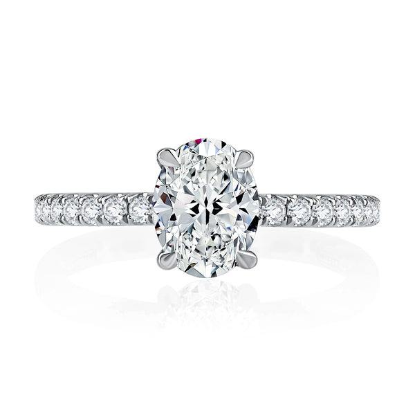 A.JAFFE Oval Center Diamond Pave Engagement Ring ME2021Q/193B