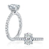 A.JAFFE Oval Center Diamond Pave Engagement Ring ME2021Q/193B