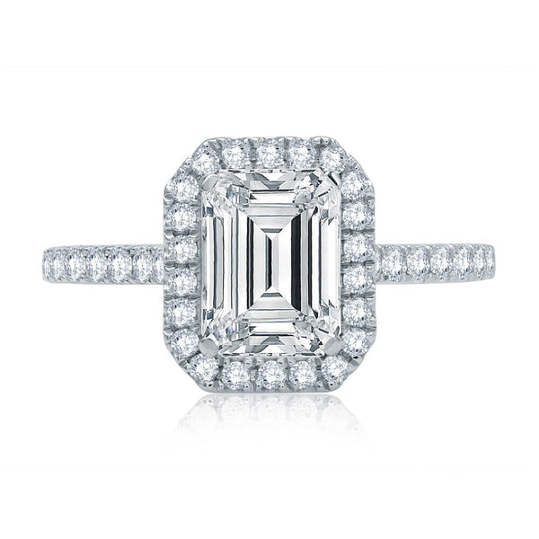A.JAFFE Emerald Cut Diamond Halo Engagement Ring ME2051Q/201