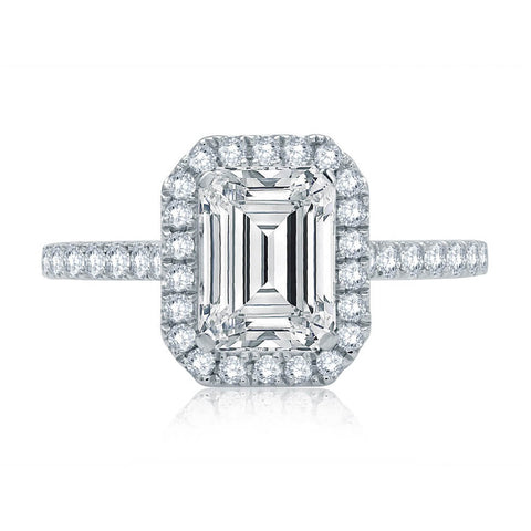 A.JAFFE Emerald Cut Diamond Halo Engagement Ring ME2051Q/201