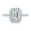 A.JAFFE Emerald Cut Diamond Halo Engagement Ring ME2051Q/201