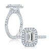 A.JAFFE Emerald Cut Diamond Halo Engagement Ring ME2051Q/201