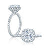 A.JAFFE Cushion Halo Diamond Engagement Ring ME2169Q/206