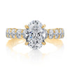 A.JAFFE Four Claw Prongs Hidden Halo Oval Center Engagement Ring MECOV3089T/371