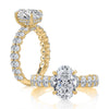 A.JAFFE Four Claw Prongs Hidden Halo Oval Center Engagement Ring MECOV3089T/371