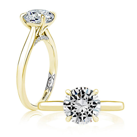 A.JAFFE Solitaire Round Center Diamond Engagement Ring with Peek-A-Boo Diamonds MECRD2543/208